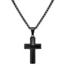 Edforce Stainless Steel Double Layer Cross Pendant Necklace for Men,