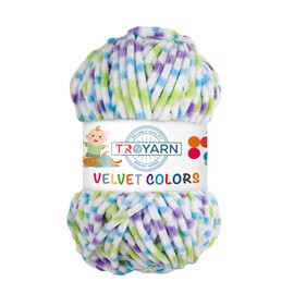 Troyarn Velvet Colors Chenille Baby Blanket Yarn Amigurumi Yarn for Crocheting and Knitting Super Bulky 100 gr (131 yds) (10222)