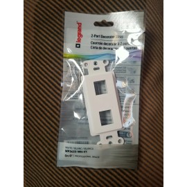 Legrand - OnQ Home Office & Theater, Decorator Outlet Strap, White, 2 Port, Sing