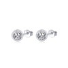 PRETTERY Silver Stud Earrings, 925 Sterling Silver Earrings with Cubic