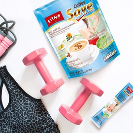 FITNE Instant 3 In 1 Coffee Packets Mix With Herbs Cinnamon Garcinia Safflower Spice Latte Smooth Blend No Sugar Sucralose Sweetener, 10 Sticks