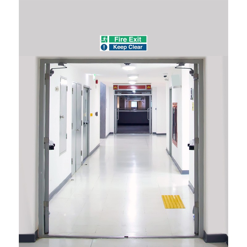 Pack of 3 Fire Exit Sign Fire Exit Keep Clear