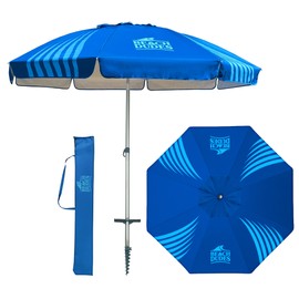 BEACH DUDES 8FT Large Premium Beach Umbrella UPF 50+, Double Air Vented Canopy, Tilt Function, Lightweight, Durable Aluminum Frame, Fiberglass Ribs, Waterproof Canopy, Heavy Duty Integrated Sand Anchor, Carry Bag