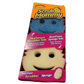 Scrub Daddy Scrub Mommy Putzschwamm, Topfreiniger Küchenschwämme, Putzmittel mit Texturveränderung, kratzfreier Spülschwamm, geruchsresistenter Smiley Schwamm, Geschirrschwamm - 2er Pack Blau