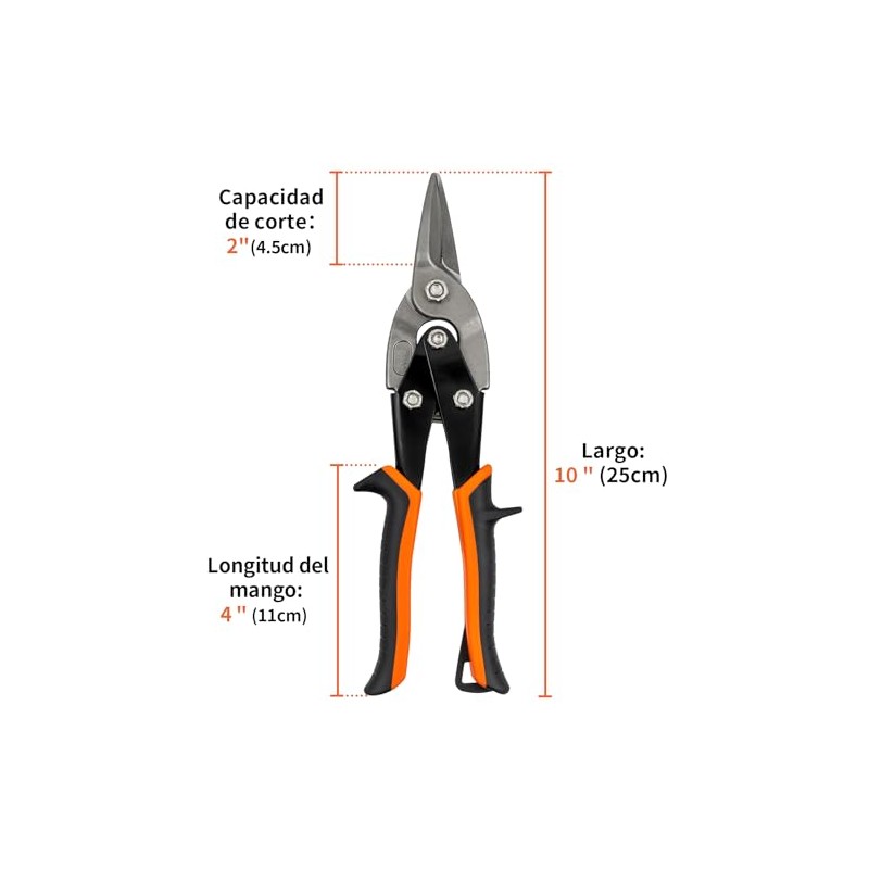 Tijeras de Aviación Corte Recto 10" con mango grip,SW-81400101