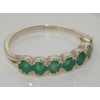 Luxury Solid Sterling Silver Vibrant Green Natural Emerald Eternity Ring