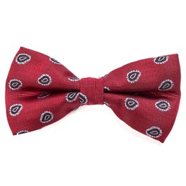 DonDon mens bow tie Polka Dots pre-tied handmade and adjustable red