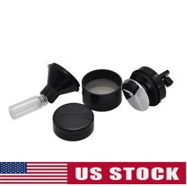 TitanOwl Plastic Spice Funnel Crank Grinder Hand Mill Dia 1.6 inch Portable w/ Glass Vial