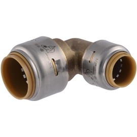 SharkBite Max 3/4 Inch x 1/2 Inch 90 Degree Reducing Elbow, Push to Connect Brass Plumbing Fitting, PEX Pipe, Copper, CPVC, PE-RT, HDPE, UR274A