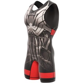 SMMASH Venomous Men's Ringer Suit, Wrestling Singlet, Breathable and Durable Material, Bodysuit with Elasticated Leg Opening, Ringer Jersey, Made in the EU (L)