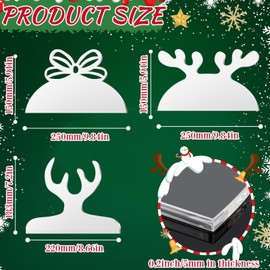 Maitys 3 Pcs Christmas Acrylic Router Templates for Woodworking 10 x 6 Inch Charcuterie Handle Cutting Board Clear Acrylic Template Angled Curvy Tracing Stencils Guide Tool for Kitchen(Elk Style)