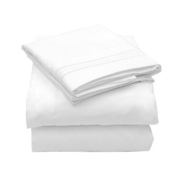 Sweet Home Collection 4 Piece 2000 12 Colors Collection Egyptian Quality Deep Pocket Bed Sheet Set, California King, White
