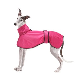 Geyecete Greyhound Lightweight Dog Jacket, Rain Jacket, Dog Raincoat, Waterproof, Adjustable, Whippets, Reflective Coat, Poncho for Greyhounds, Lurcher and Whippets, Pink, XS
