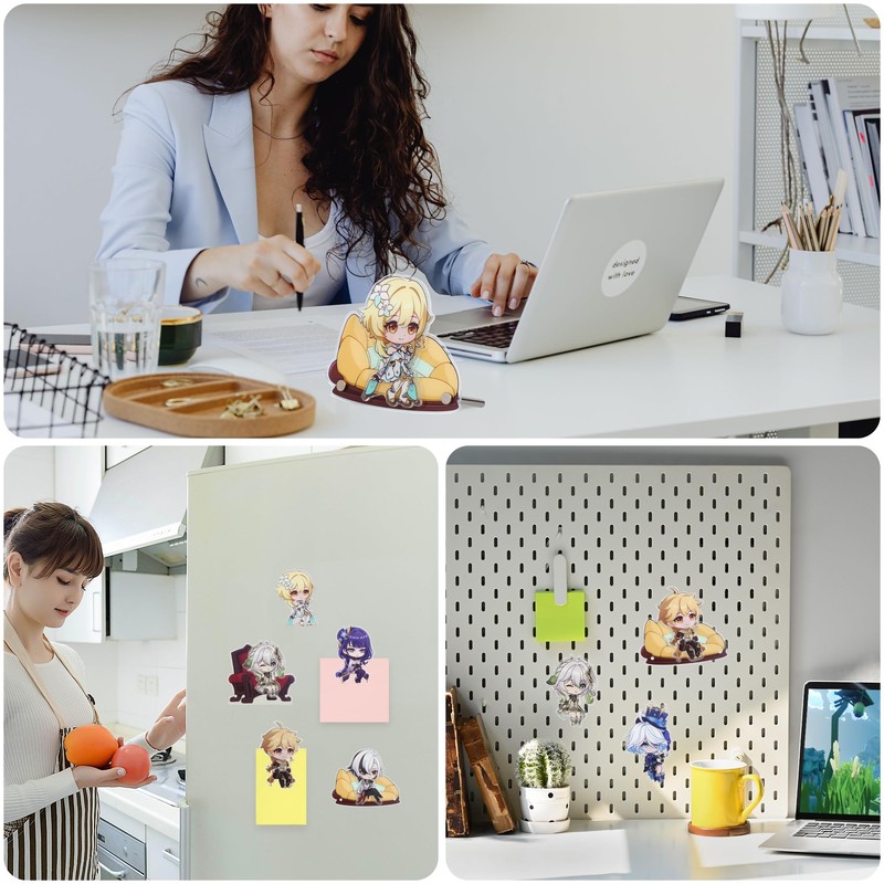 TaiCy Genshin Impact 2-in-1 Magnetic Acrylic Stand: Includes 3 Figures
