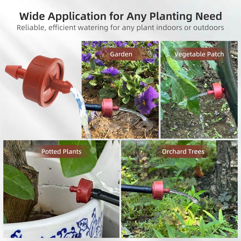 60PCS 2 GPH Pressure Compensating Drip Irrigation Spot Watering Drippers/Emitters,