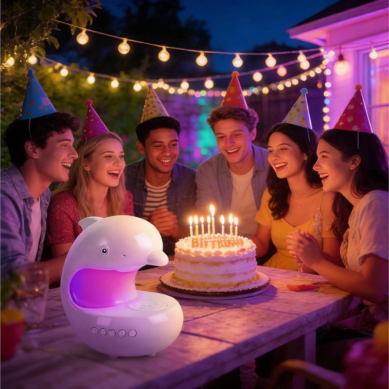 UMLAEN Smart LED Night Light with Bluetooth Speaker, Rechargeable Table