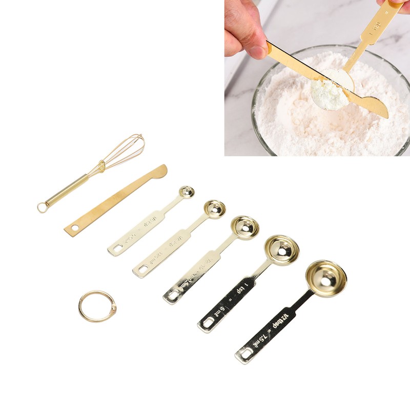 Measuring Spoons 7 in 1 Stainless Steel Stackable Design Multifunction