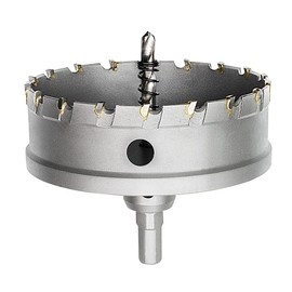 Meccion TCT Carbide Hole Saw Drill Bit, Heavy Duty Industrial Grade Hole Cutter for Stainless Steel, Metal, Alloy, Cast Iron, Copper (100mm)