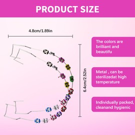 1 Pair of Temporary Tooth Decoration, Teeth Retainer Practical Brackets para Dientes Sturdy Retenedores de Dientes Ortodoncia Props for Dental Students to Practice (Mixed colours)