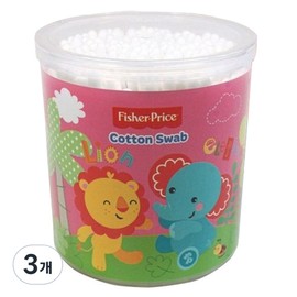 Fisher Price Cotton Swabs Pink, 200 pcs, 3 pcs / 피셔프라이스 면봉 핑크, 200개입, 3개