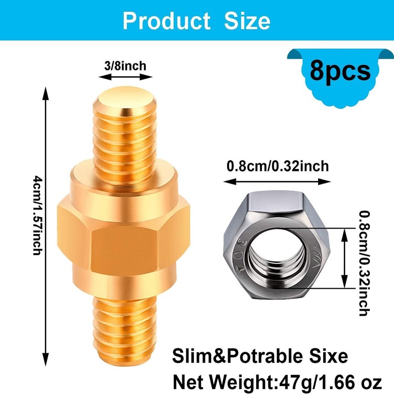 Boao 8-Piece Side Post Battery Terminal Adapter - 3/8 16