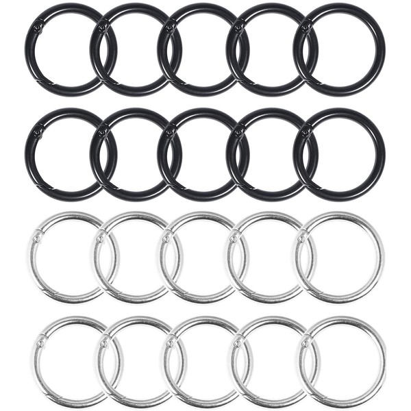 Pack of 20 Round Carabiner Rings O-Ring Jump Rings 19