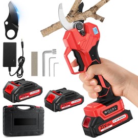 Electric Pruning Shears -1000W Brushless Motor Cutting 2 inch Diameter Professional Gardening Electric Shears,Heavy Duty Branch Pruner,2 * 2000mAh Batteries,2*Sk7 Blades, Perfect for Tree Trimming