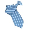 Men's Light Blue with White Stripe Clip On Tie