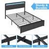 Merxeng ⏯Queen Bed Frame Platform Bed Frame with LED Lights