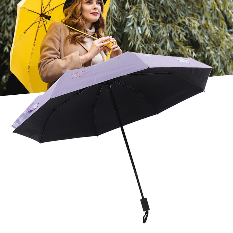 Children Umbrella 3 Fold Reflective Edge Cartoon Portable Kids Sun