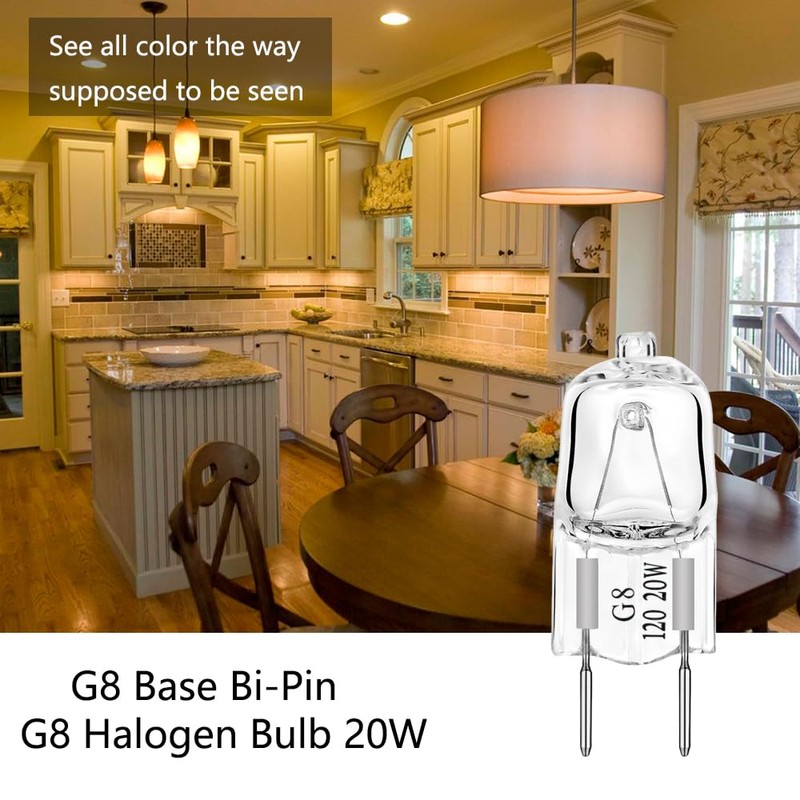 AHEVO G8 Light Bulbs 20Watt 120Volt Halogen Light Bulb G8