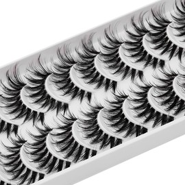 False Eyelashes Russian Strip Lashes, D/DD Curl Mink Lashes, Natural False Lashes, Fluffy Eyelashes Mink, Faux Mink Eyelashes Natural Look, Natural Wispies False Eyelashes (AYL06)