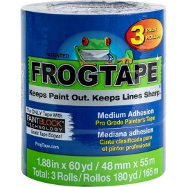 FixtureDisplays Shurtape 48mm x 55m (1.88" x 60yd) Blue FrogTape Pro Grade Painter's Tape 3pk