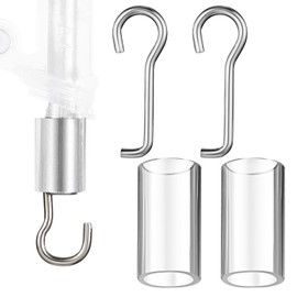 Juego de 2 Varillas de Alambre y Collar de Manguito para Persianas Mini Horizontales Repuesto de Varilla con Gancho Piezas de Reparación de Persianas de Ventana con Rieles Superiores