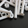 20 x White Countersunk Screws Polypropylene (PP) Plastic Nuts and