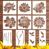 Keluna Large Flower Stencils, 10 Pcs Reusable Flower Stencils for