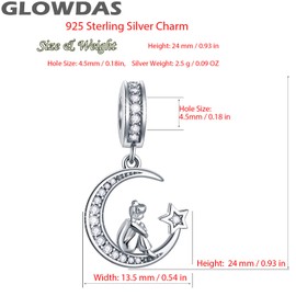 GLOWDAS Valentine's Day Theme Charms, I Love You, Smile, Face, Dreamcatcher, Love, Heart, Flowers, Knot Penny 1, Crescent Moon and Star Beads in Sterling Silver, Gifts for Family/European Bracelet,