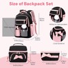 NIWEIYA Girls School Backpack with Lunch Box Pencil Case Set,