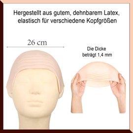 Esshogo 1 x Latex Bald Cap, Sunglasses and Elastic Hair Net, Wig Bald, Costume Fake Bald, Fake Funny Bald Head, Bald Hat, Latex Bald Hat, Grey Costume Wig Bald Cap