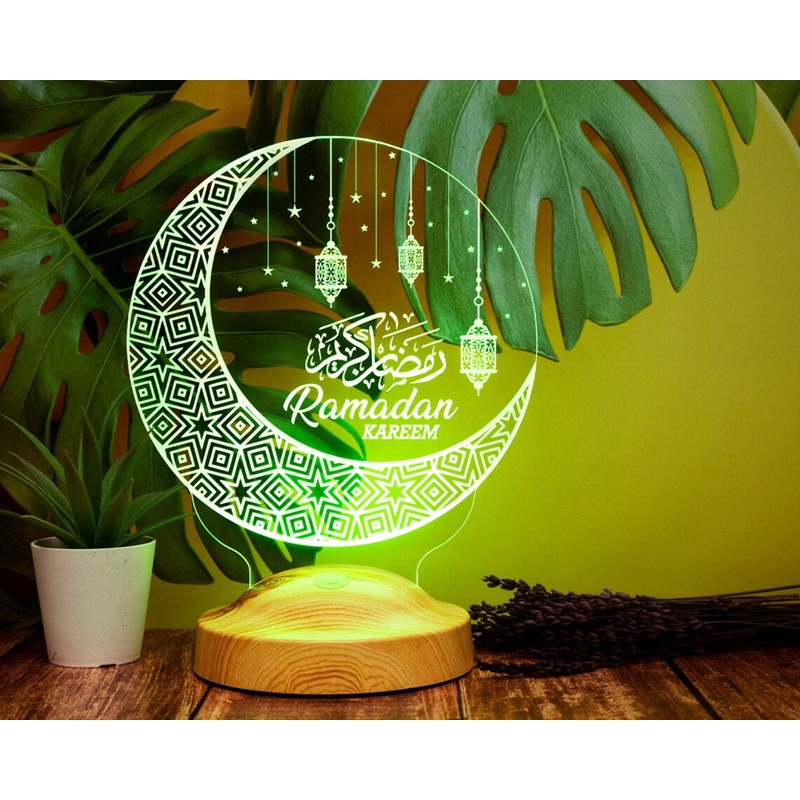 Ramadan Decorative Islamic Eid Mubarak Decoration 3D LED Lamp Gift