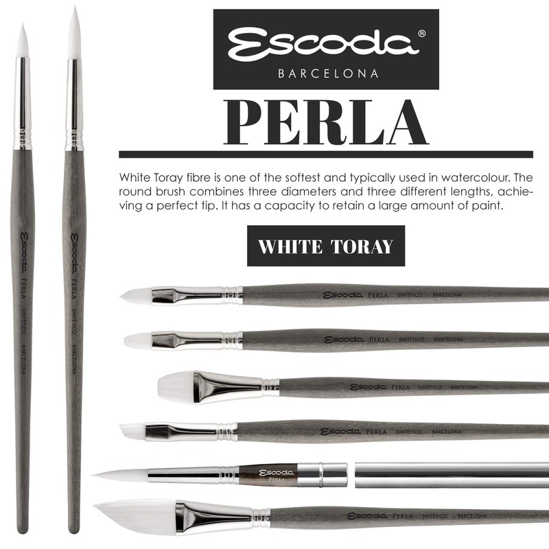Escoda Perla Series 1435 Artist's Watercolour Brush with Short Handle,