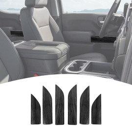 for Silverado Inner Door Panel Trim Cover for Chevy Silverado/GMC Sierra 2019-2022 Black Wood Grain Interior Accessories 6pcs