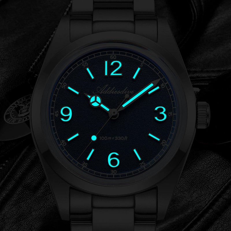 ADDIESDIVE Luxury Watch Men VH Sweep Second K1 Bubble Glass