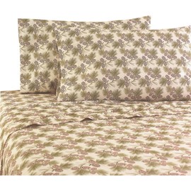 Shavel Home Products Micro Flannel Printed Sheet Set, Pinecone