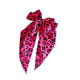 Leopard Bow Clips Women Girls Cheetah Hair Scarf Leopard Bowknot Clips Cheetah Hair Scarves Bow BW49 (A4)
