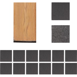 PURAIMA Chair Feet Scratch Resistant, Furniture Felt, Floor Protection, Scratch Resistant Felt, Abrasion Resistant, Scratchproof, Soundproof, Vibration Proof, Can Be Cut Freely, Suitable for Tables, Chairs, Cabinets, etc., 12 Pieces, Square (Diameter 1.8