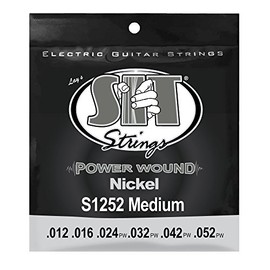 SIT Strings Power Wound Nickel Electric Guitar Strings (S.I.T.), Medium 12-52, S1252