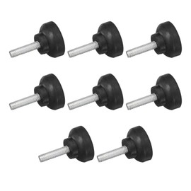 QUARKZMAN Pack of 8 Rubber Iconic Vibration Insulators Mounting Shock Absorber, 1.42 x 0.79 Inch Rubber Feet with M8 x 27 mm Threaded Bolts for Air Compressors, Garage Engine, Diesel Engines, Black