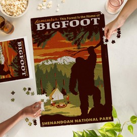 Shenandoah National Park, Virginia, Home of Bigfoot (1000 Piece Puzzle, Challenging Jigsaw Puzzle for Adults, Made in USA)