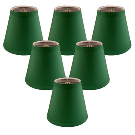 Royal Designs CS-1001-5GRN-6 Clip On Empire Chandelier Lamp Shade, 3" x 5" x 4.5", Green, Set of 6
